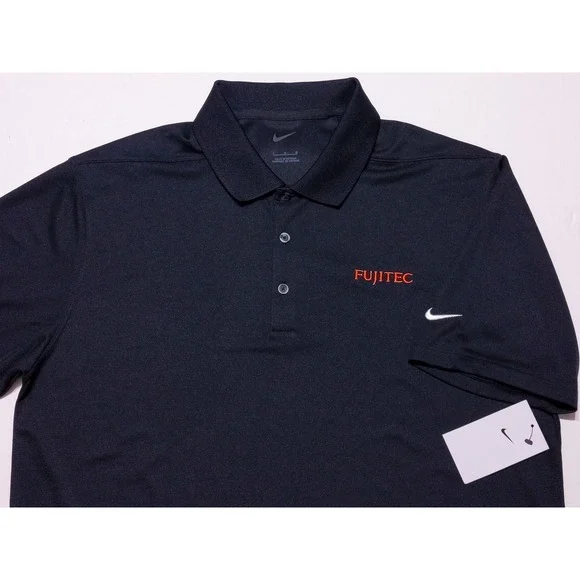 NIKE Fujitec Elevators Performance Polo Shirt Black Large L ~ New - Picture 10 of 11